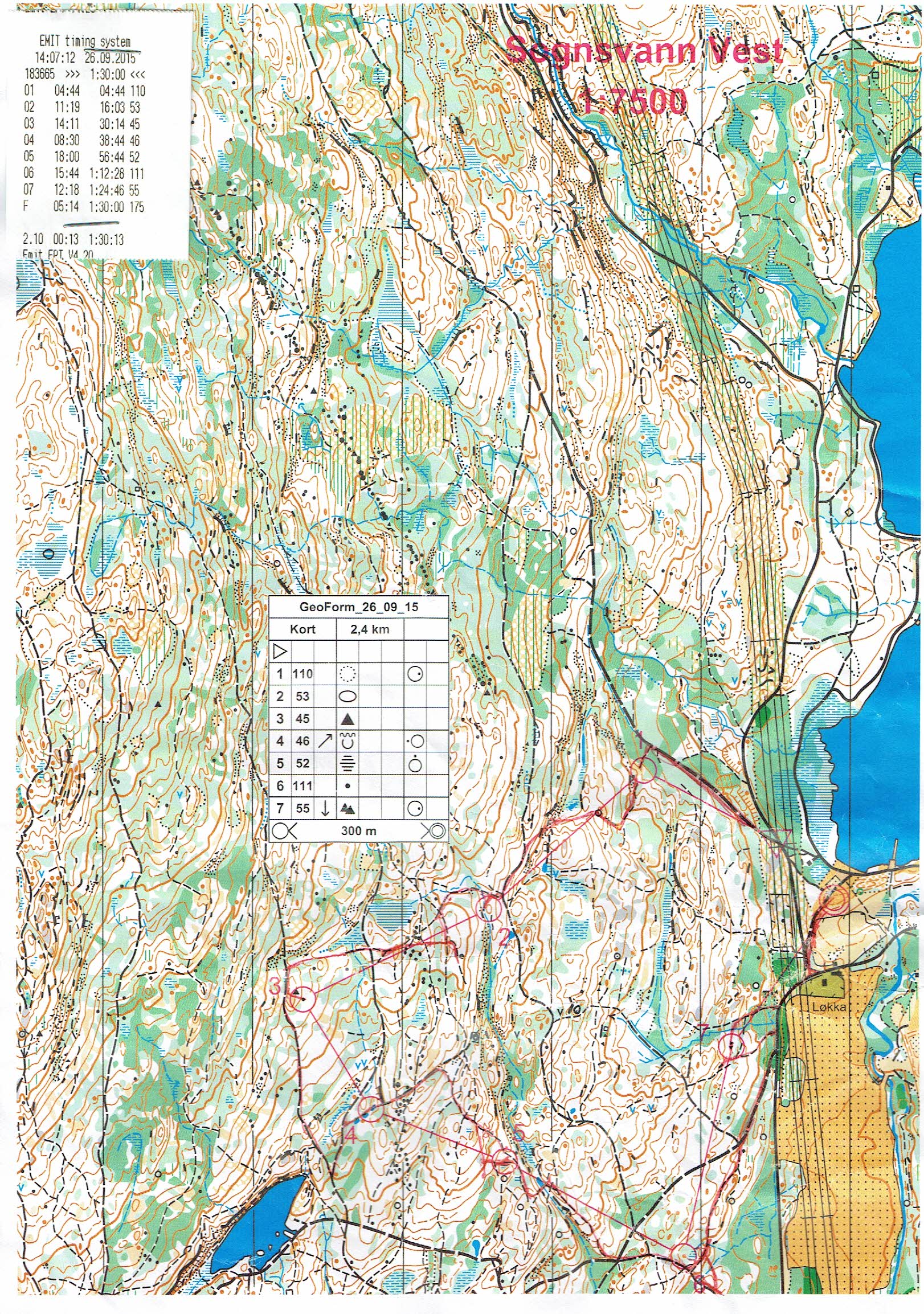 GeoForm/OSI Rankingløp 21  (26-09-2015)