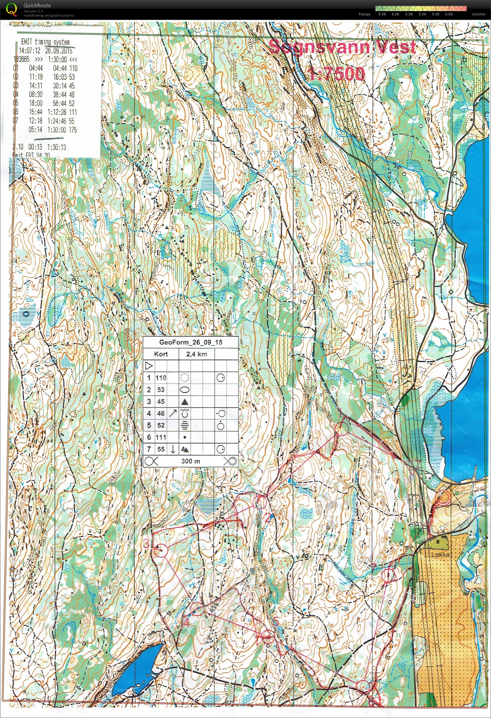 GeoForm/OSI Rankingløp 21  (26-09-2015)