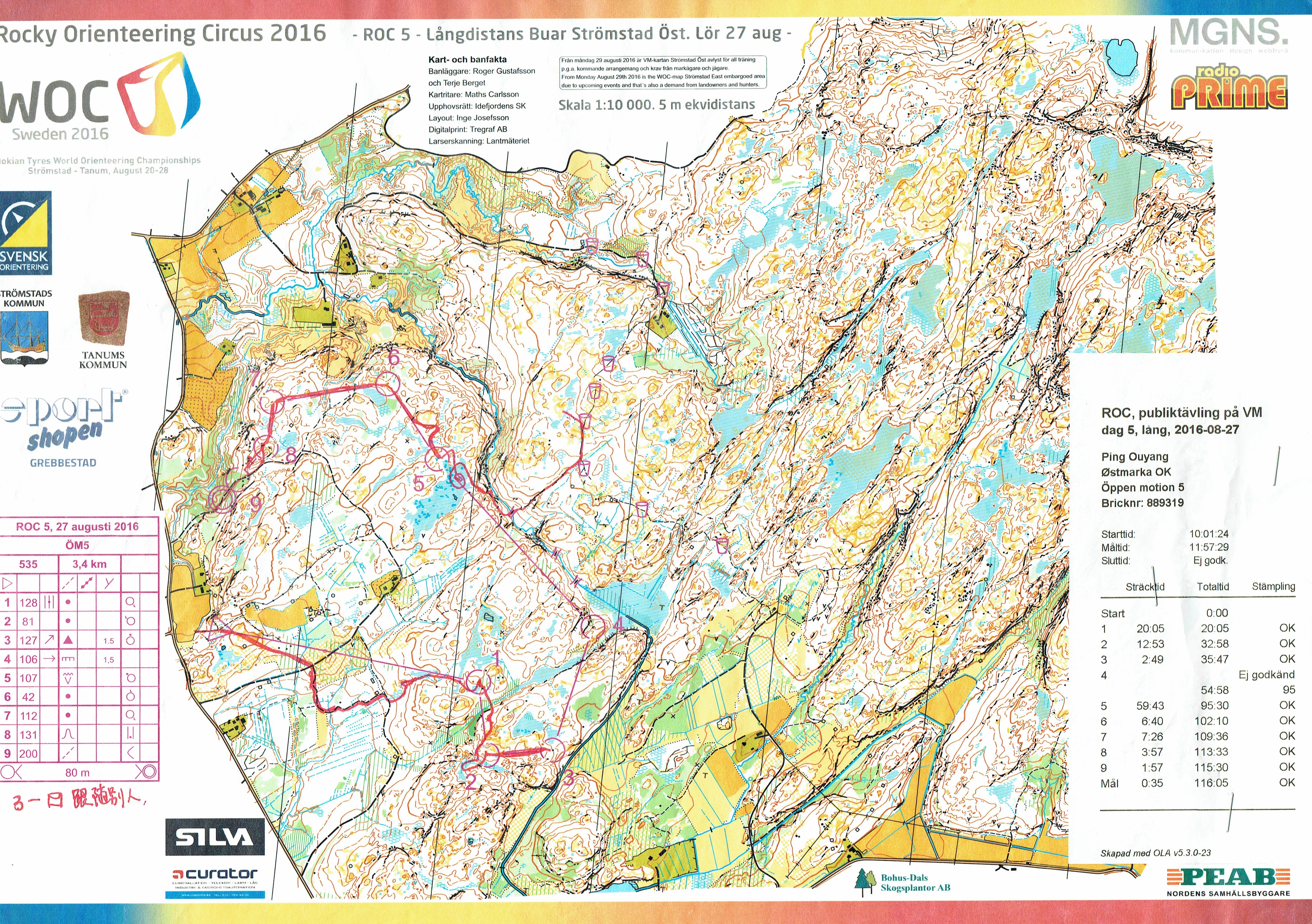 Rocky Orienteering Circus 2016 - publikumsløp VM (2016-08-27)