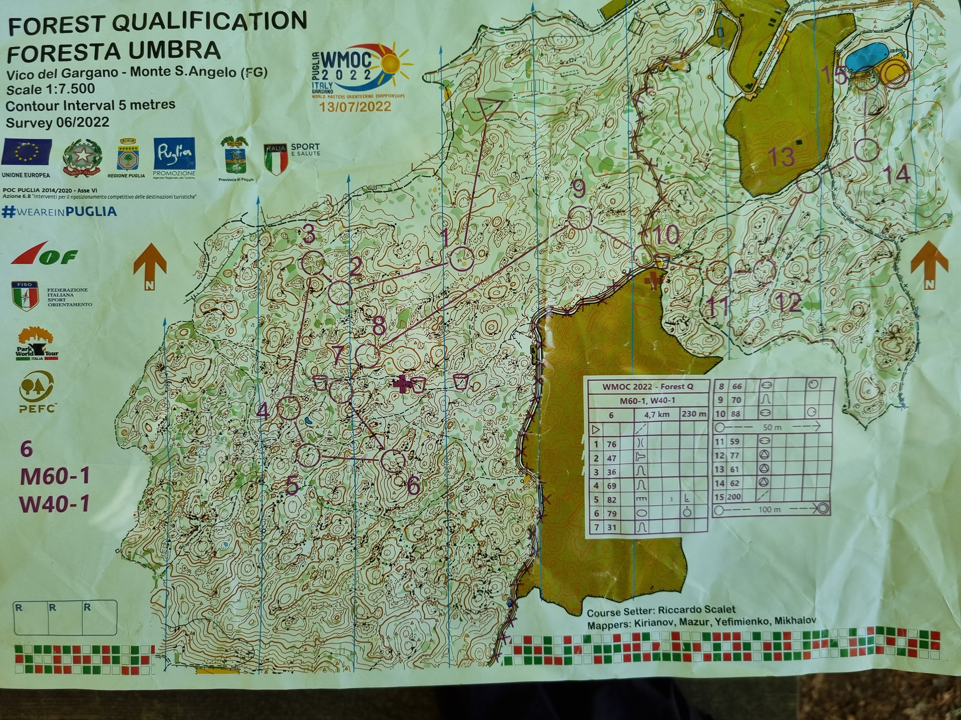 WMOC - World Masters Orienteering Championships - kvalifisering (13.07.2022)